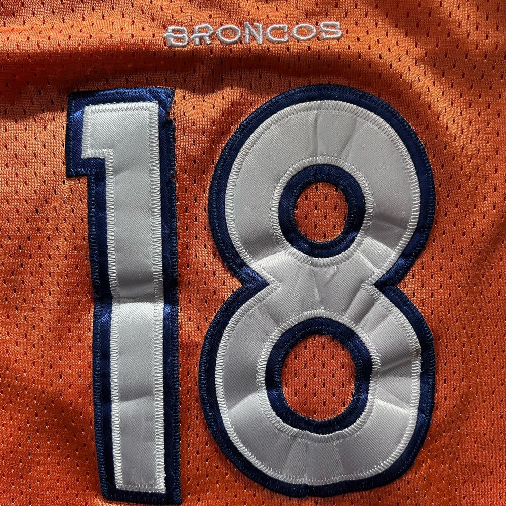 NFL Equipment OnField by Reebok Denver Broncos #18 Peyton Manning Jersey. Youth - Picture 3 of 15